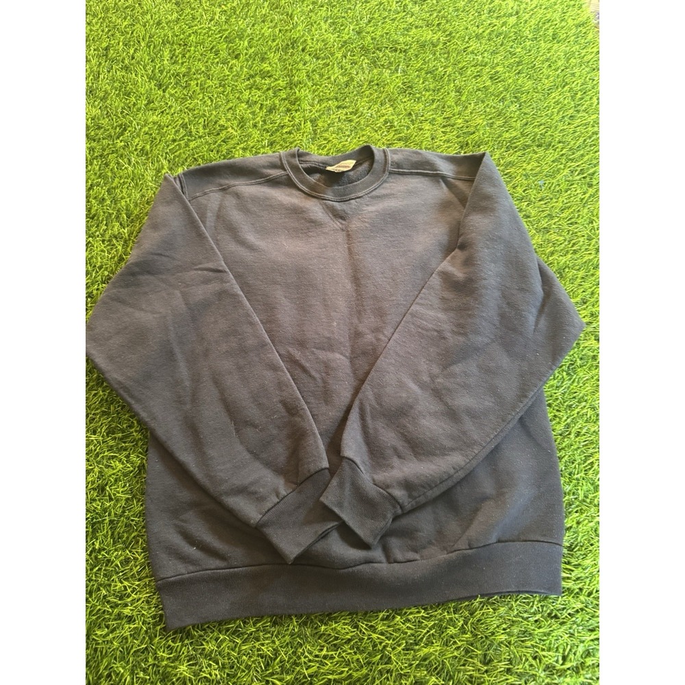 Jerzees Vintage Sweater Pullover Size M Blank Navy Blue Faded Baggy